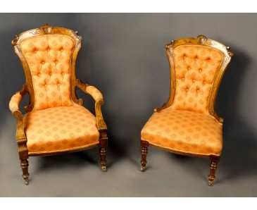 Antique Victorian Chair and Armchair Set - SOLD