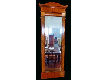 Biedermeier Mirror of tall dimensions with marquetry