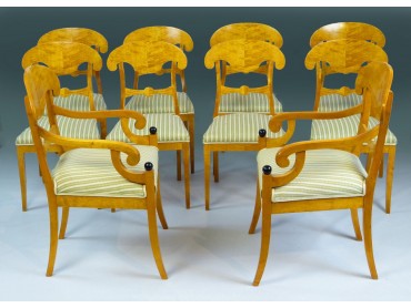 Biedermeier Dining Chairs - Rare set of 10
