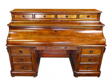 Large French Bureau with Double Action Piano Top - 19th Century
