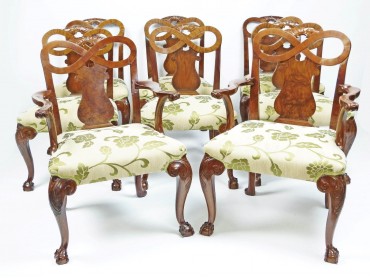Set of 8 Large Dining Chairs in the George II style