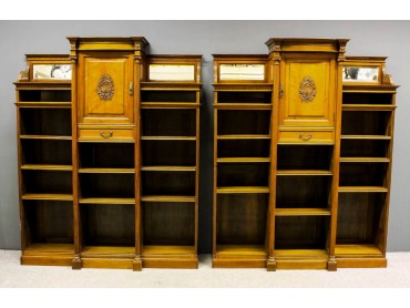 Pair of Victorian Breakfront Bookcases by W.Walker, London