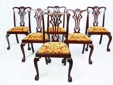 Antique Chippendale Dining Chairs - Set of 6