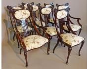 Dining Chairs Art Nouveau - Set of 8 incl. 2 Armchairs