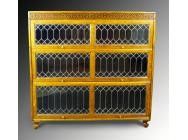 Antique Modular Bookcase with 3 Leaded Doors - SOLD