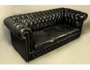 Chesterfield Sofa Black - 3 Seater 
