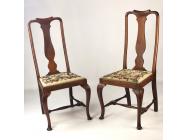 Queen Anne Chairs with Petit Point - SOLD