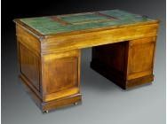 Victorian Walnut Pedestal Desk 