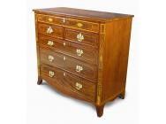 George III Chest of Drawers Marquetry - Stamped C.J. Weaver 