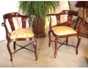 Antique Pair of Edwardian Corner Chairs