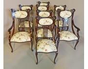 Dining Chairs Art Nouveau - Set of 8 incl. 2 Armchairs
