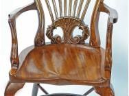 Antique Armchairs - Carved Cherrywood