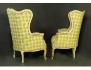 Baroque Pair of Armchairs Painted Gilt  