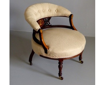 Antique Low Chair - Marquetry on Rosewood 