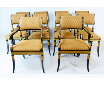 Regency style Dining Chairs - set of 10 - SOLD