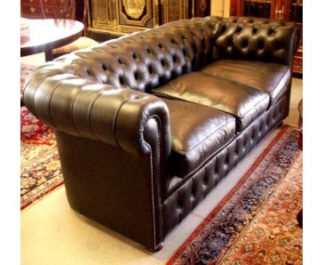 Chesterfield Sofa Black leather