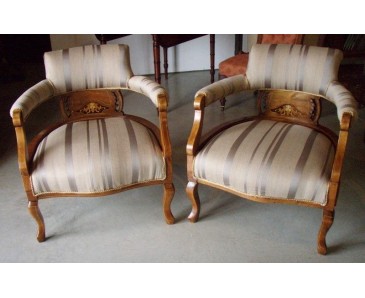 Pair of Antique Low Armchairs 