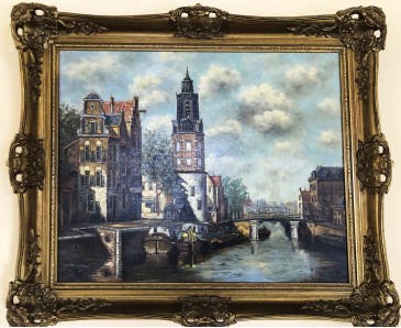 Amsterdam  - Antique Oil Painting Signed