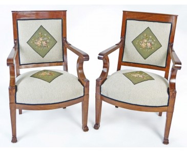 Antique Fauteuils Directoire Swiss a Pair - Early 19th century - SOLD