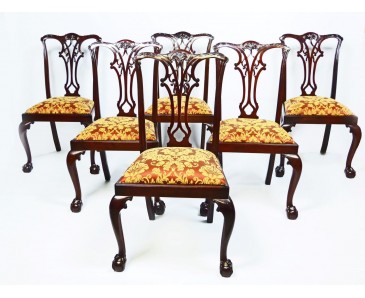 Antique Chippendale Dining Chairs - Set of 6 - SOLD