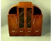 Art Deco Cabinet with Display and Drawers 