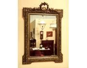 Antique French Mirror - Silvered and Patinated Frame