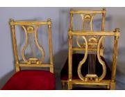 Antique French Giltwood set of 6 Dining Chairs  