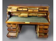 Large French Bureau Desk with Double Action Piano Top - SOLD