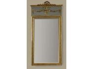 Antique English Giltwood Mirror with Painted Panel - SOLD