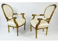 French fauteuils Louis XVI Period - 18th Century - SOLD