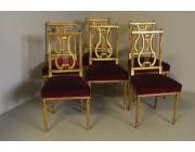 Antique French Giltwood set of 6 Dining Chairs  