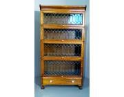 Modular Bookcase with Leaded Glass