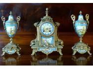 Antique French Mantel clock with Garniture - SOLD