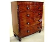 Antique Bowfront Victorian Mahogany Chest of Drawers