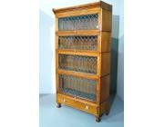Modular Bookcase with Leaded Glass
