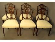 Dining Chairs Hepplewhite style - Set of 6