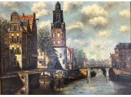 Amsterdam  - Antique Oil Painting Signed