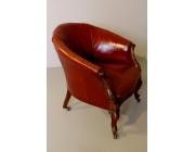Victorian Library type Armchair with Leather 