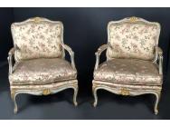 Pair of French Polychromed Armchairs - Louis XV style - SOLD