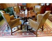 Antique Set of 4 Armchairs and Games Table